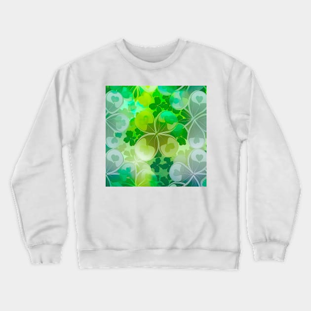 Saint Patrick's day shamrock abstract design Crewneck Sweatshirt by UmagineArts